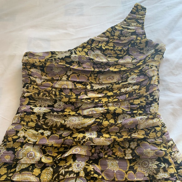 ✨NEW ZARA One Shouldar Floral Bodycon Dress Size M - Picture 4 of 7